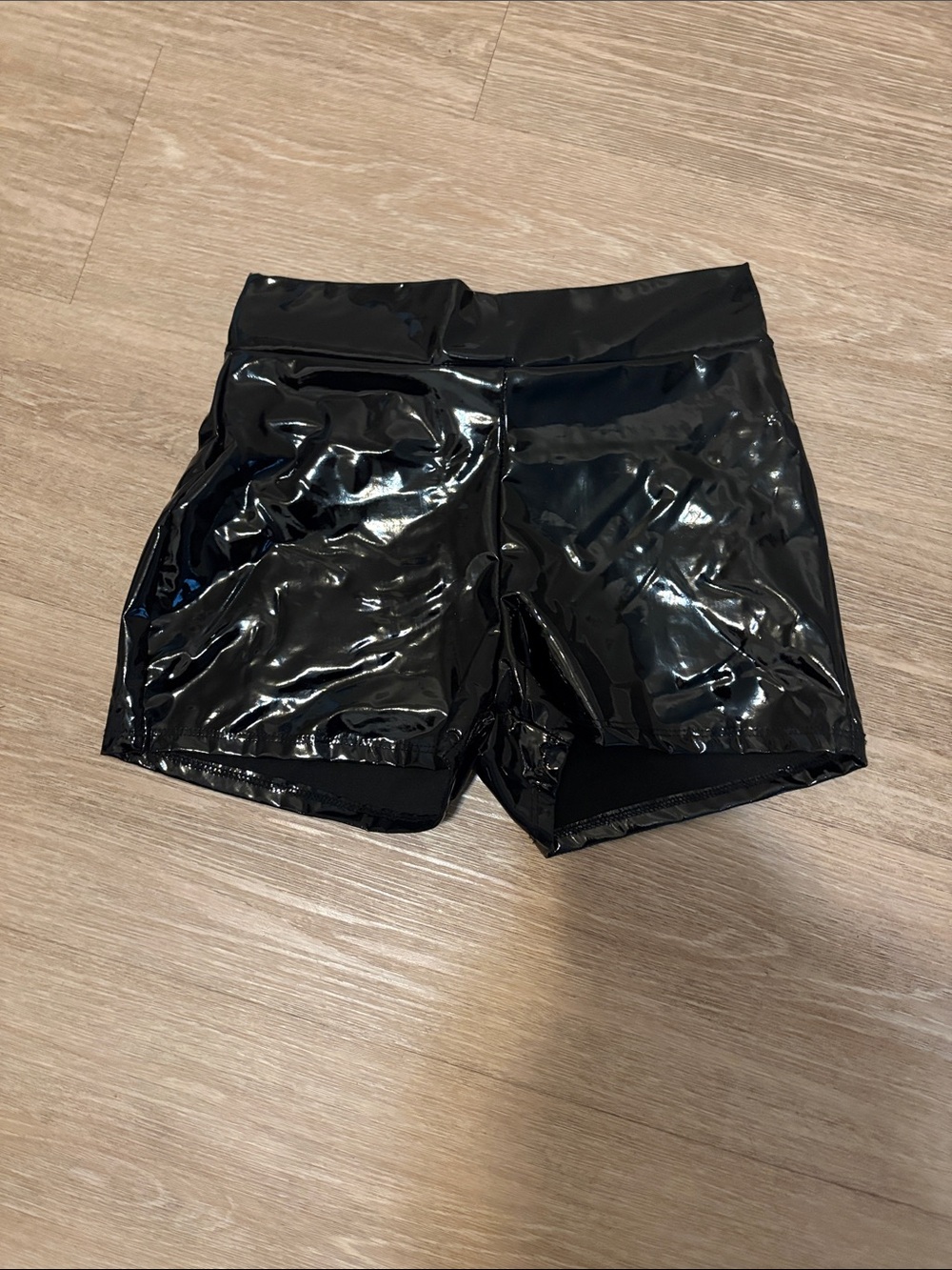 Fashion Nova Black Patent Vinyl Shorts